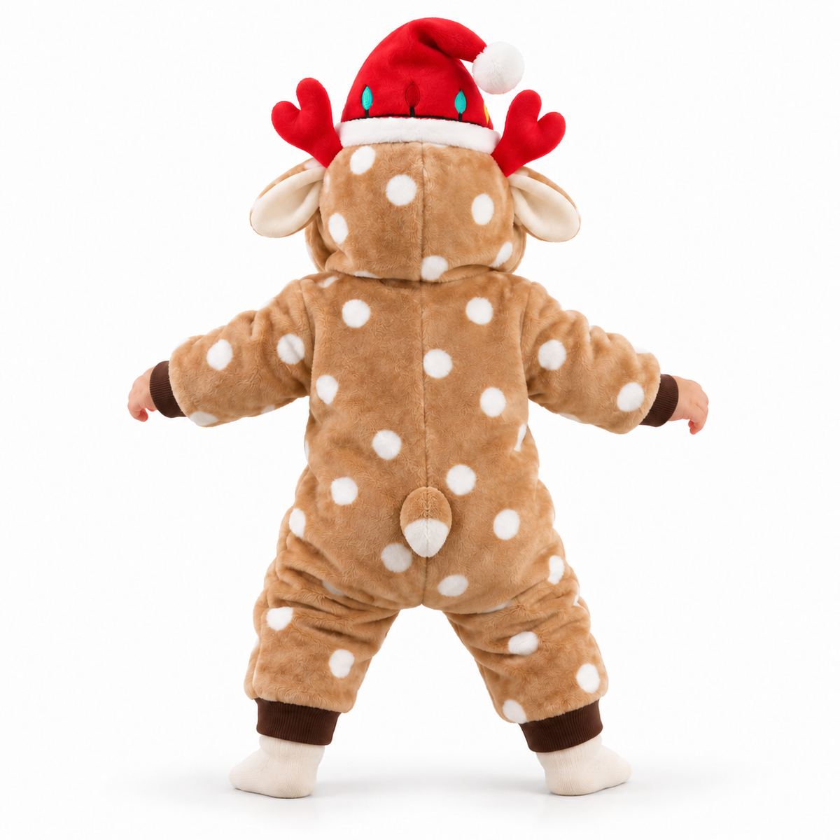 Cosy Reindeer Baby Romper for Christmas Photos